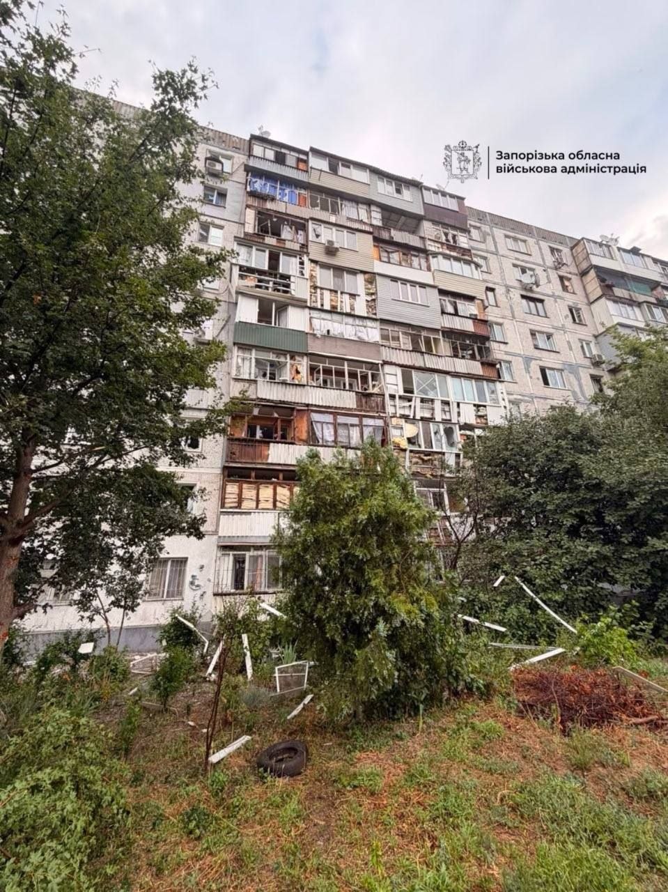 Влучання в багатоповерхівку у Запоріжжі
